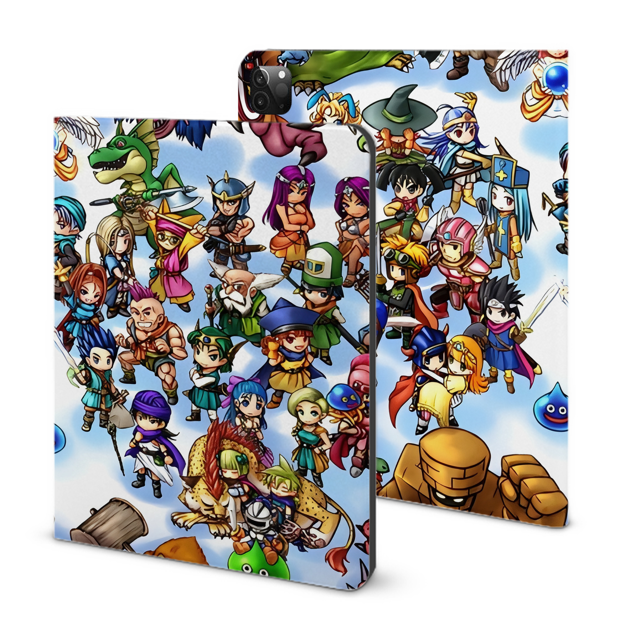 （画像用） ドラゴンクエスト Doragon Kuesuto Dragon Quest IPadケース ペンホルダー付き ブックスタイルデザイン